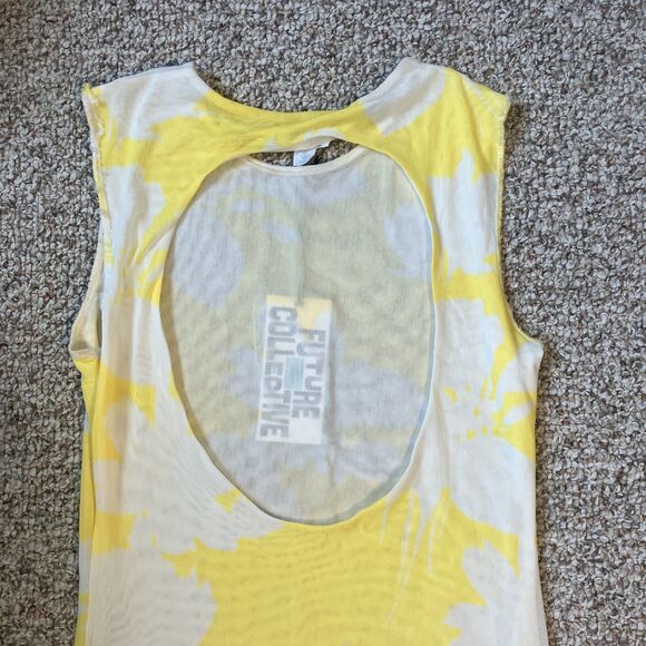 NWT Future Collective Gariella Karefa-Johnson Midi Maxi Dress Sheer Mesh Yellow - Picture 3 of 11